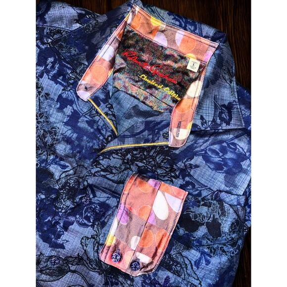 Robert Graham Limited Edition Embroidered Floral Shirt Men’s L 140/249 EUC - Picture 1 of 13